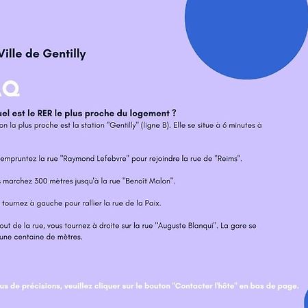 Paris Gentilly Appartement Tout Equipe - Rer B 외부 사진